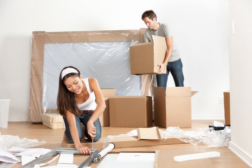 House removal team loading furniture in Wood Green