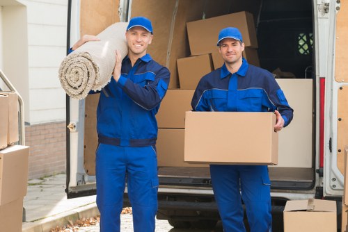 Close-up of packed household furniture for a local removal service