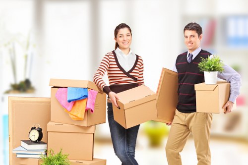 Local removal van loading furniture for a home move