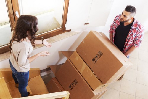 Local moving team handling access challenges on a Wood Green street