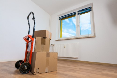 Packed moving boxes ready for a home relocation